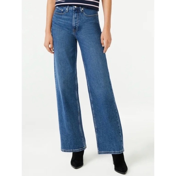 Free Assembly Denim - Free Assembly “The Full Wide Straight” Blue Jeans size 6